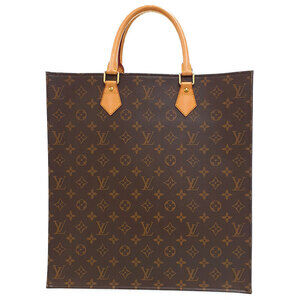 Louis Vuitton Monogram Leather Brown Sac Plat Tote Bag